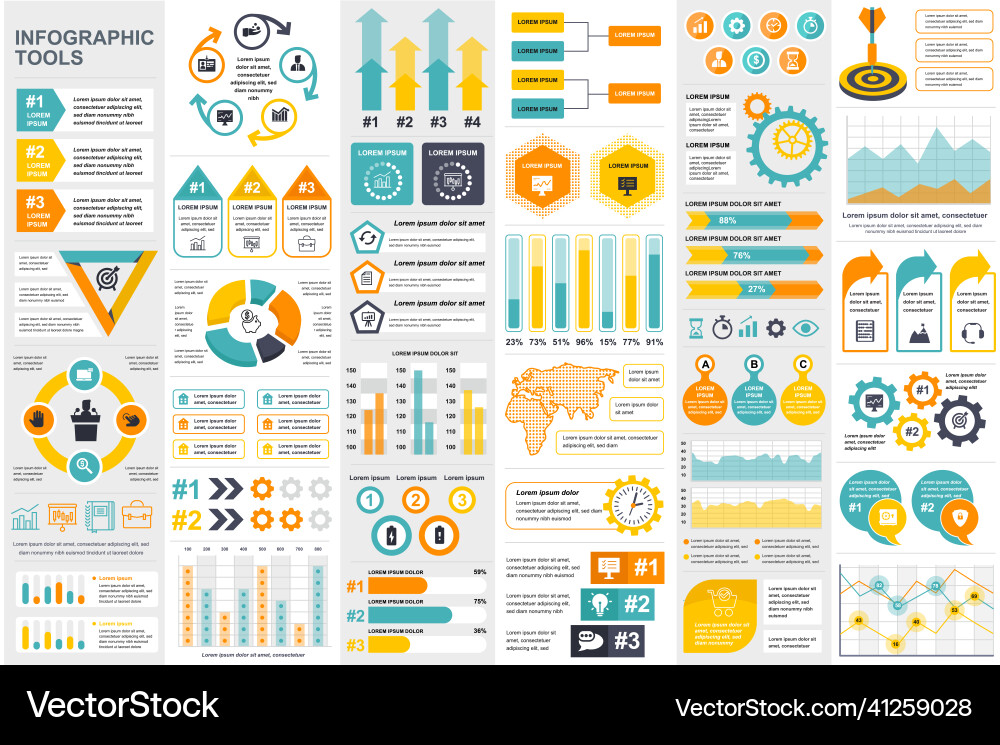 Bundle infographic elements data visualization Bundle infographic elements data visualization vector image