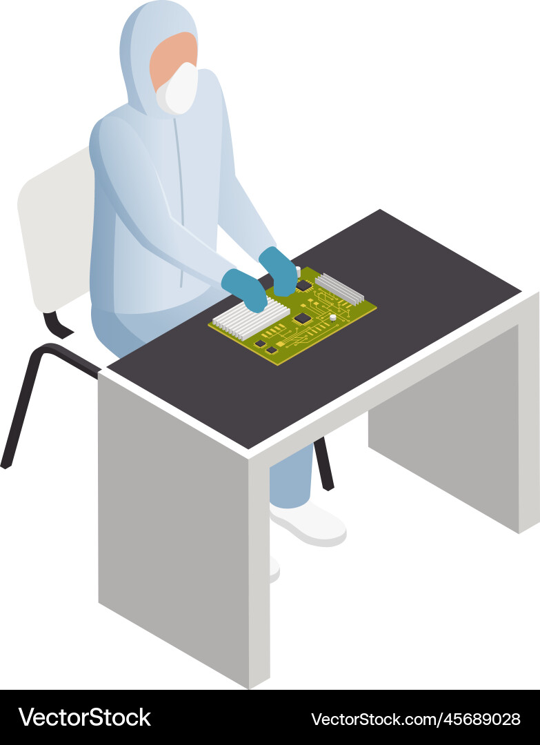 Chip circuit worker composition Chip circuit worker composition Vector Image