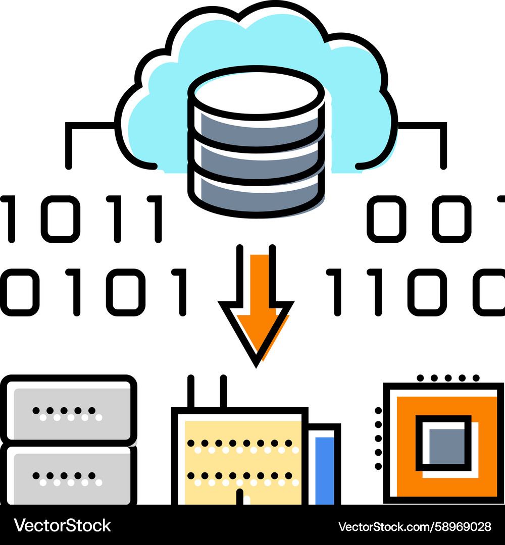 Edge Computing Icon Set Vector Image