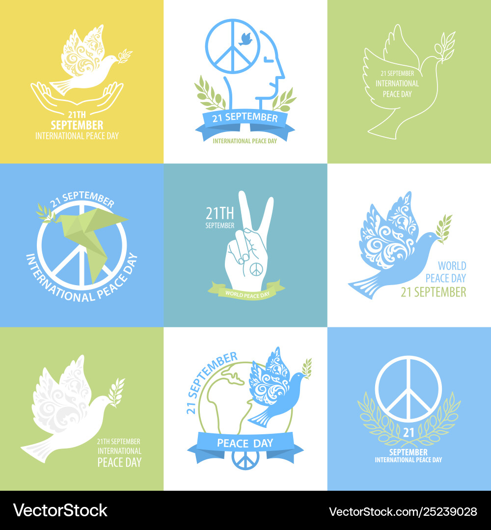 International peace day collection International peace day collection vector image