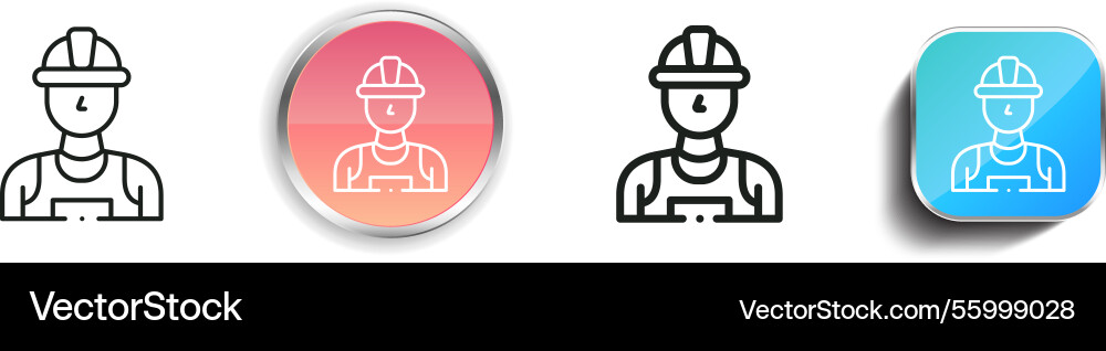 Labor man icon thin linear regular and button Labor man icon thin linear regular and button vector image