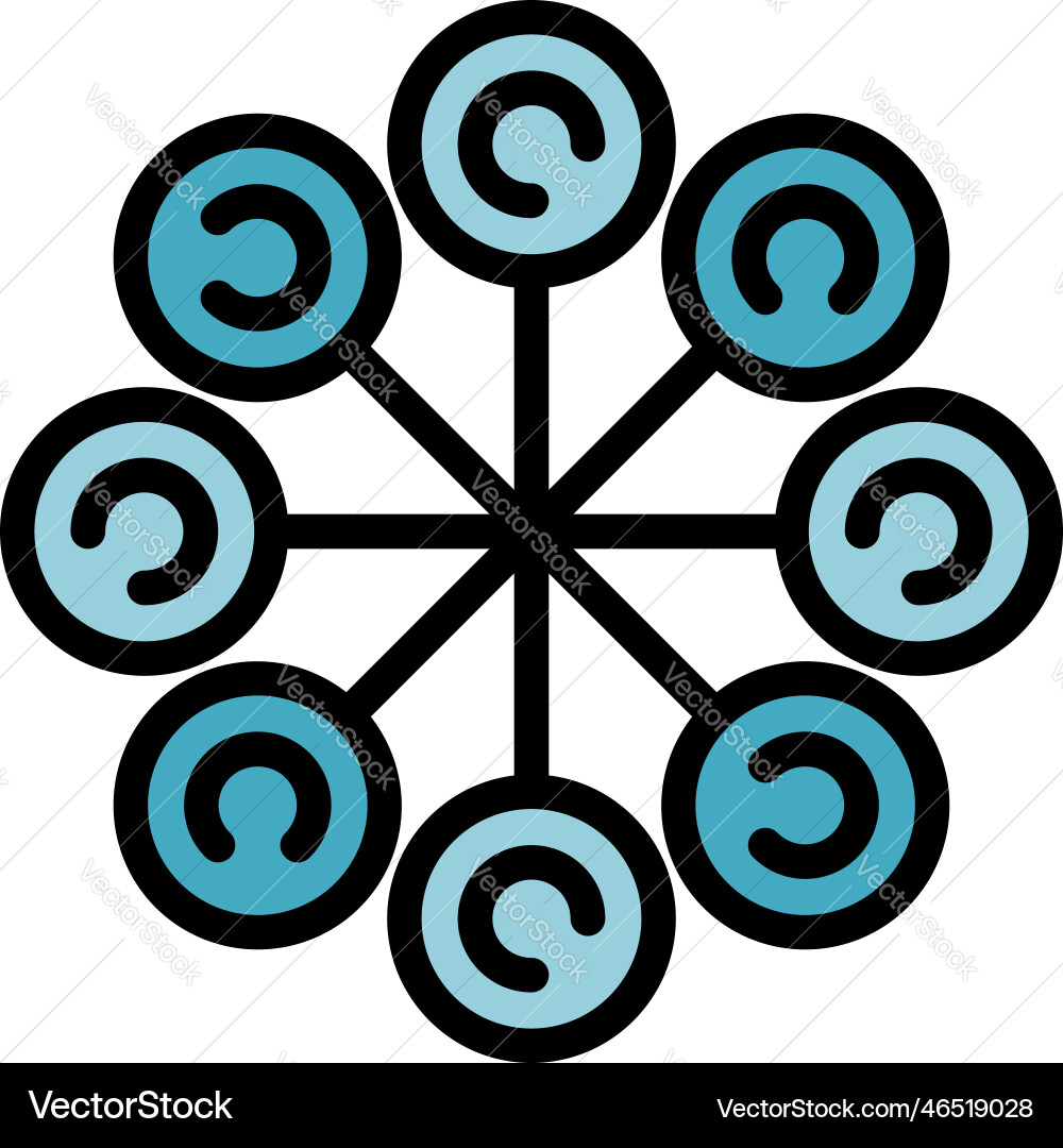 Node blockchain icon flat Node blockchain icon flat Vector Image