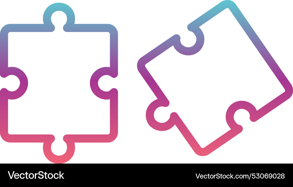 Puzzle line gradient design Vector Image