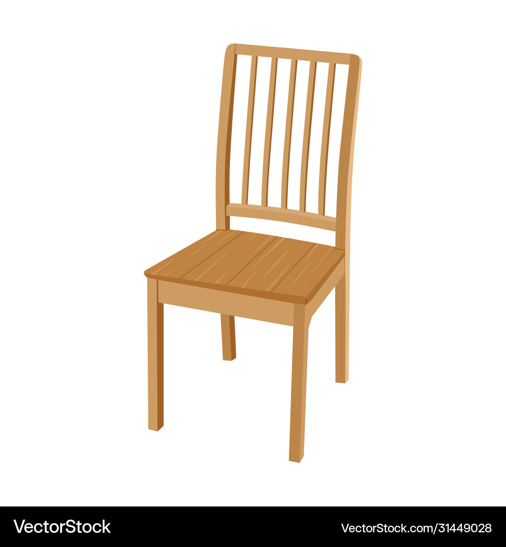 Wooden chair cartoon Wooden chair cartoon vector image
