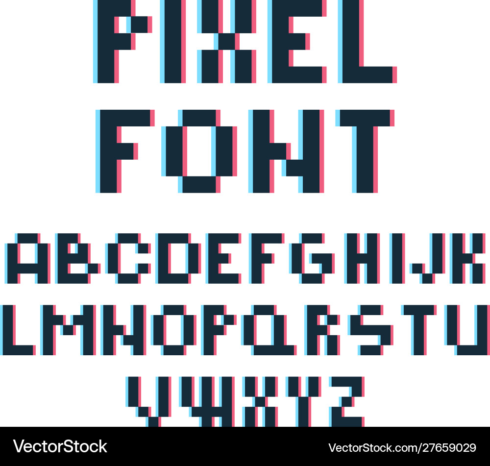 80s Pixel Font Retro Game vector image