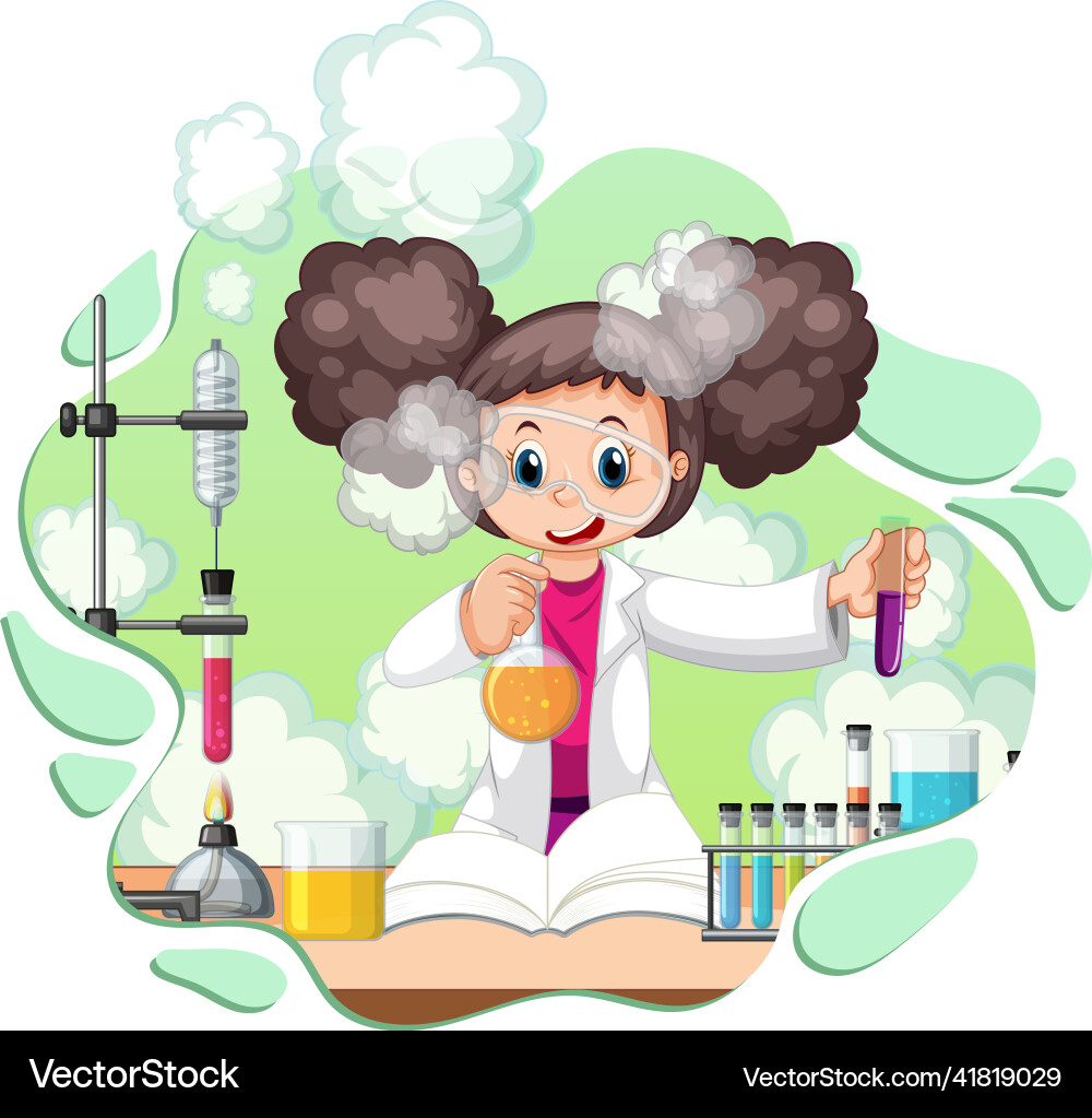 A scientist experiment in the lab on white A scientist experiment in the lab on white vector image