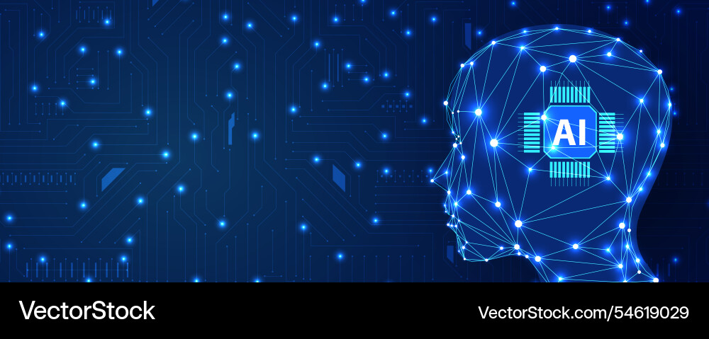 Abstract wireframe artificial intelligence Abstract wireframe artificial intelligence vector image