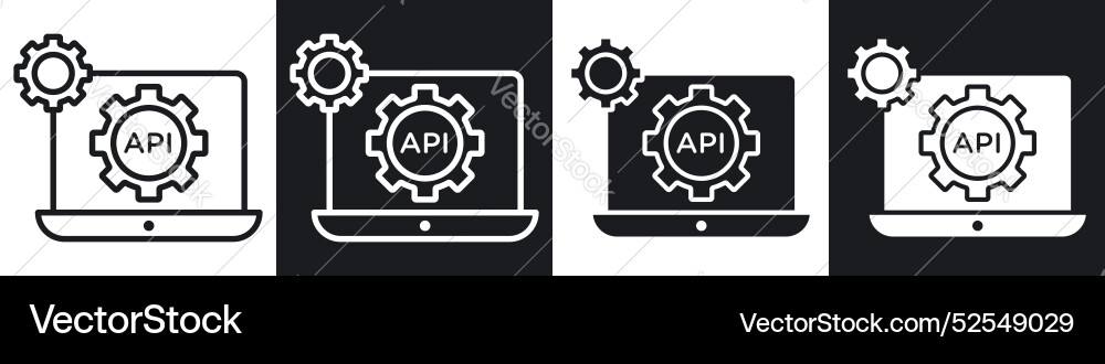 Api thin line icon set Api thin line icon set vector image