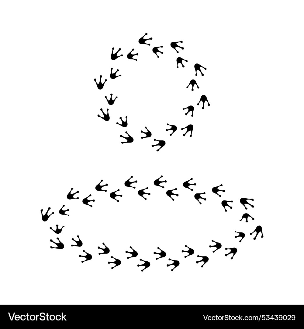 Bird footprints icon circular track pattern Bird footprints icon circular track pattern vector image