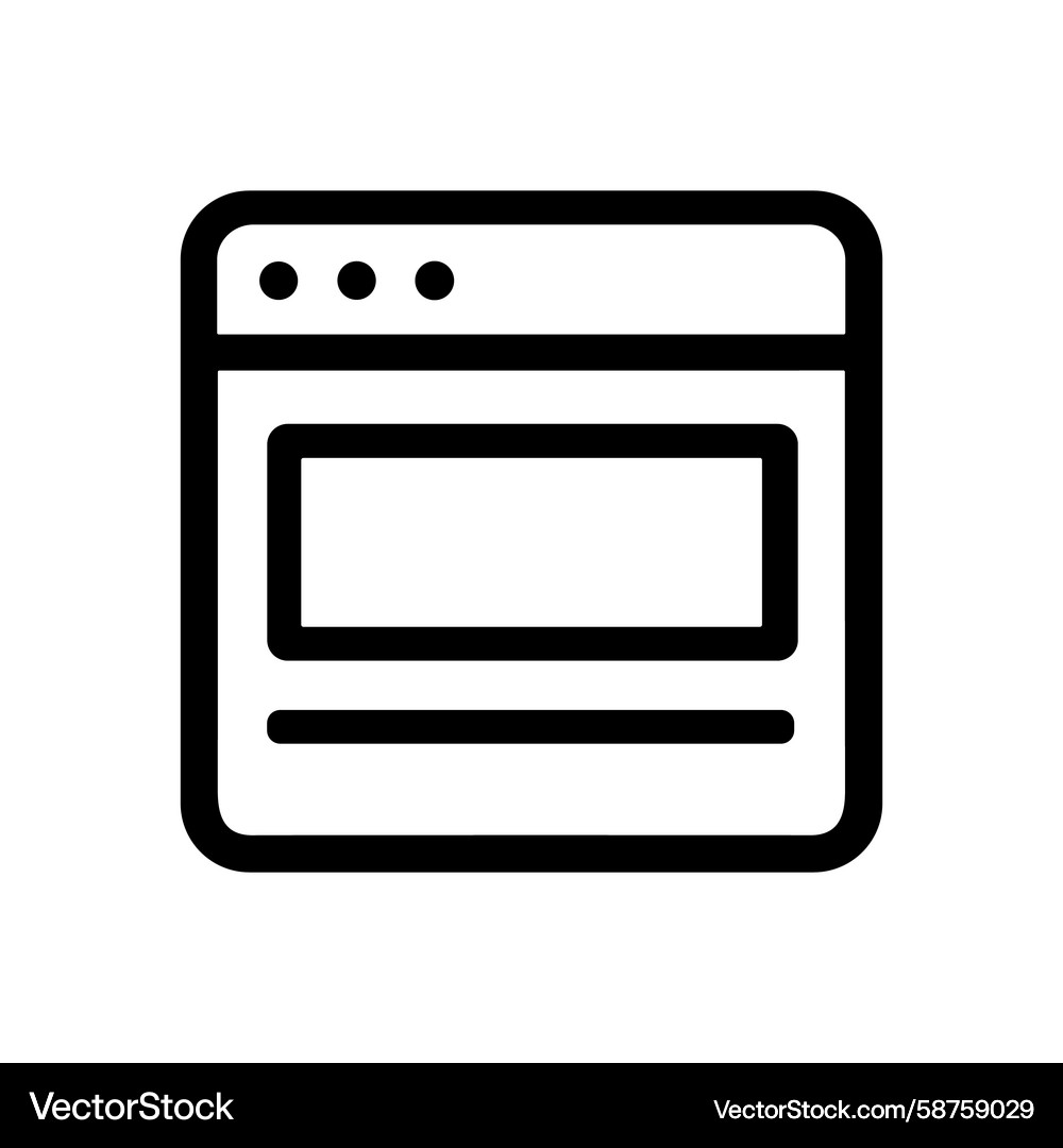 Browser Window Icon - Line Style Vector Image