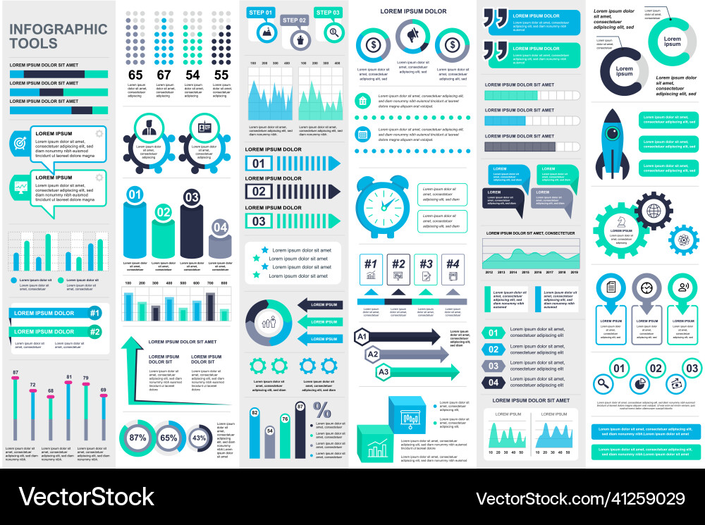Bundle infographic elements data visualization Bundle infographic elements data visualization vector image