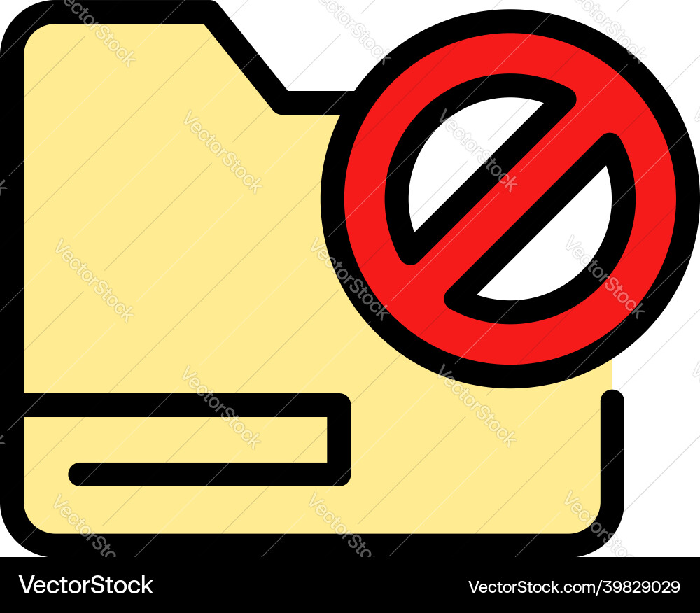 Closed folder interface icon color outline Vector Image