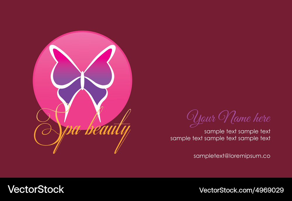 Colored background with text and spa icons Vector Image