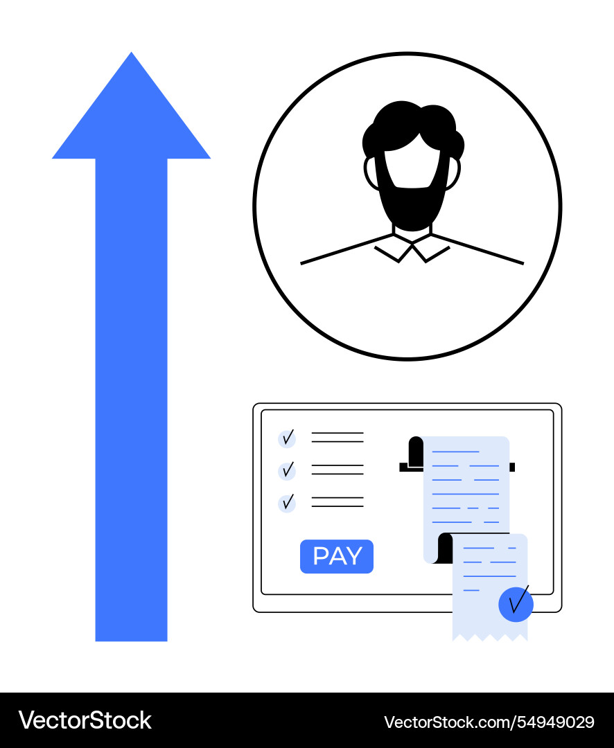 Digital payment process concept with user profile Digital payment process concept with user profile vector image