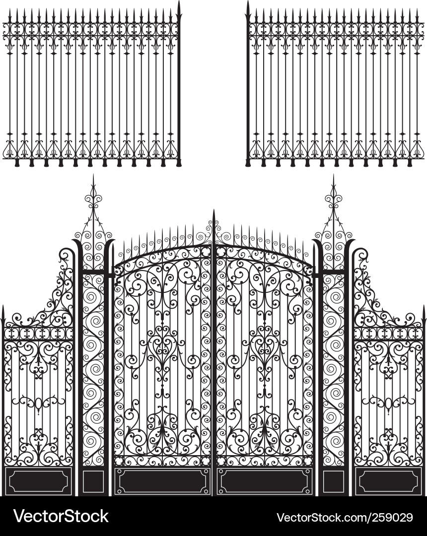 Gate and fences Royalty Free Vector Image - VectorStock