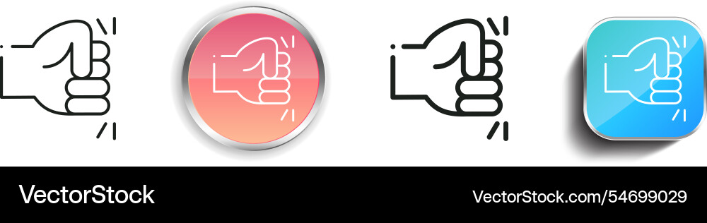 Hit icon thin linear regular and button style Hit icon thin linear regular and button style vector image
