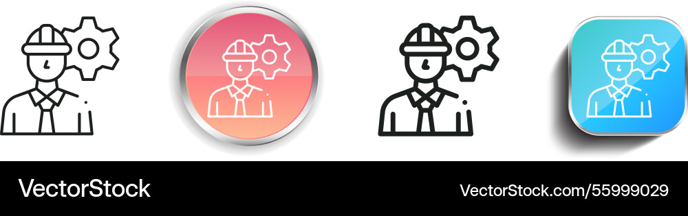 Labor icon thin linear regular and button style vector image