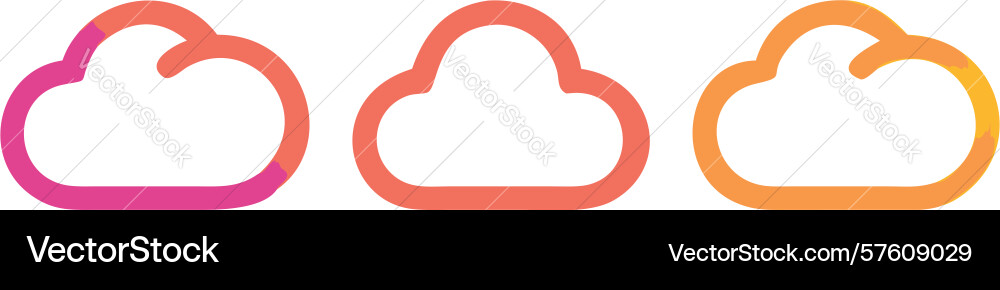 Outline cloud icons for computing design vector image