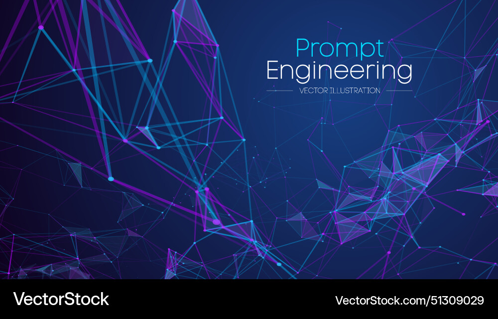 Prompt engineering ai and data visualization vector image