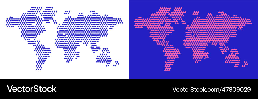 Set of flat maps the world infographic map data Set of flat maps the world infographic map data Vector Image