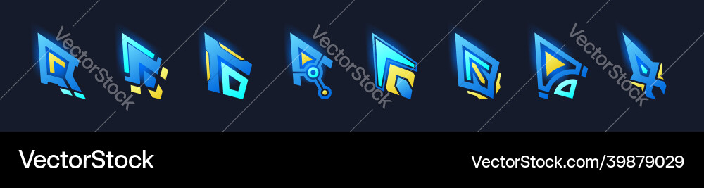 Set of game cursors or pointer icons click arrows vector image