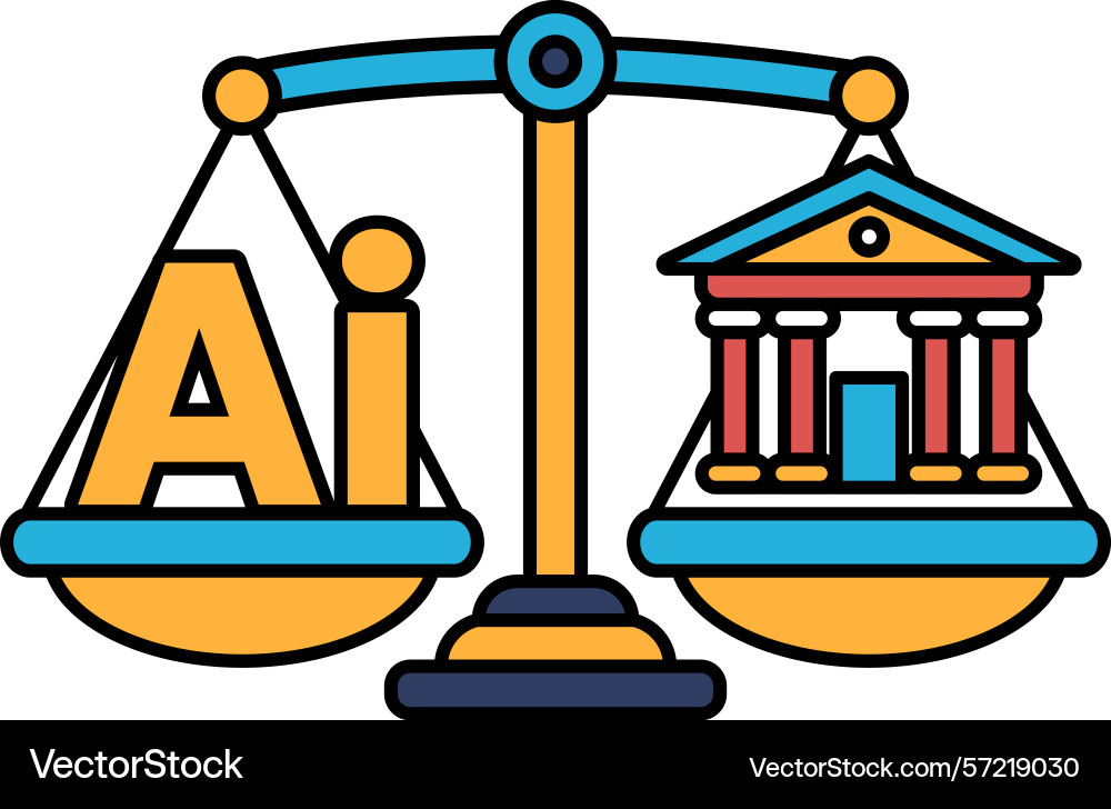 A scale with the letters ai on one side A scale with the letters ai on one side vector image
