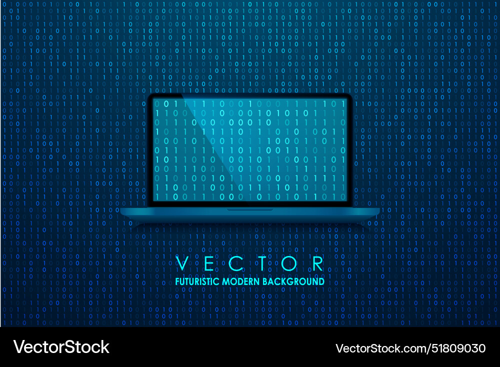 Abstract virtual digital stream binary computer Vector Image