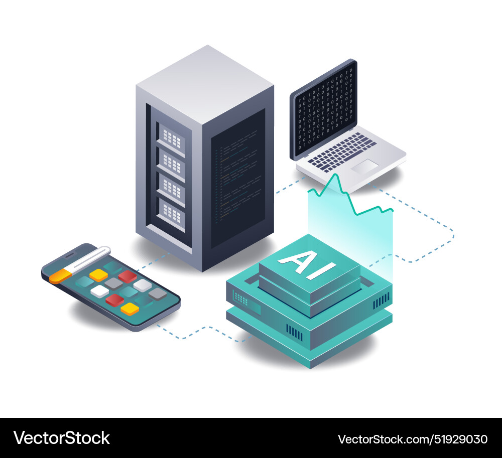 Analysis of ai server applications for smartphones Vector Image