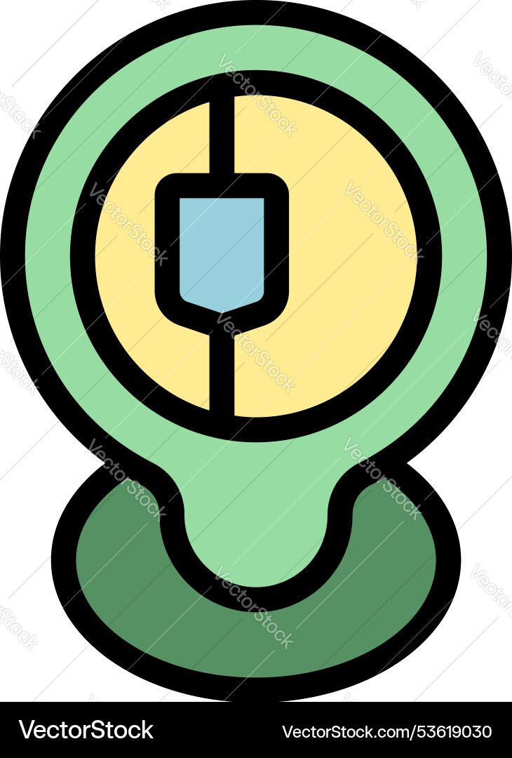 Green map pointer icon with usb flash drive symbol Green map pointer icon with usb flash drive symbol vector image