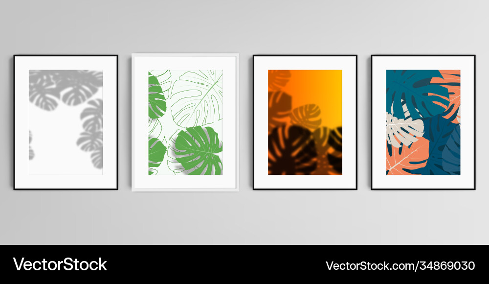 Realistic set picture frames in a4 Realistic set picture frames in a4 vector image