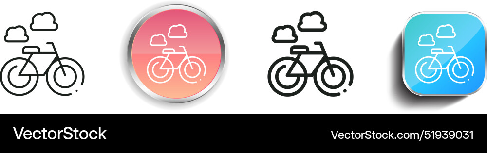 Bycicle icon thin linear regular and button style Bycicle icon thin linear regular and button style vector image