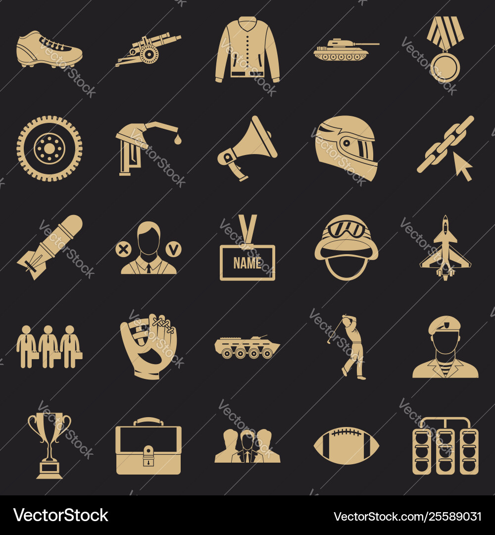 Conquest icons set simple style Conquest icons set simple style vector image