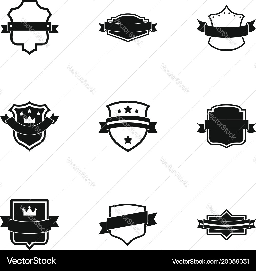 Ensign icons set simple style Vector Image