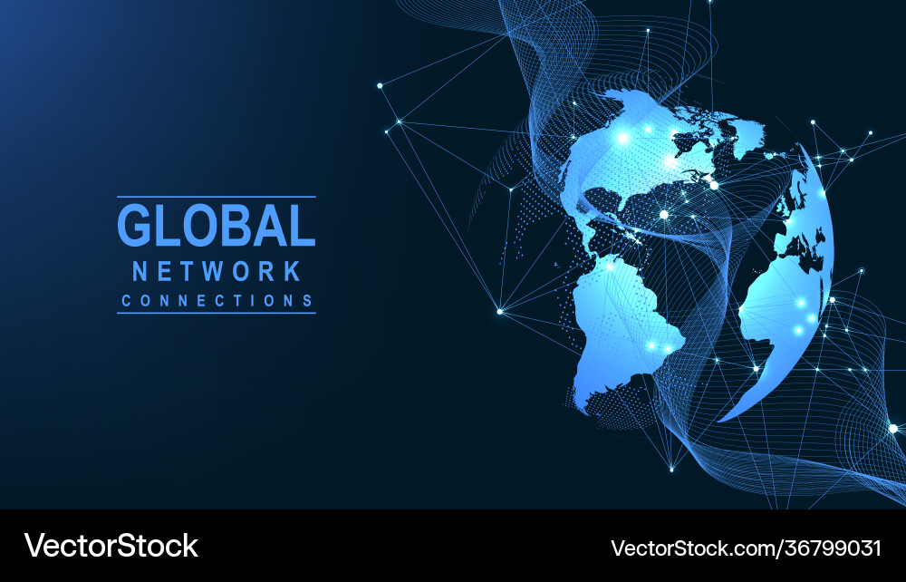 Global network connection concept big data Global network connection concept big data vector image