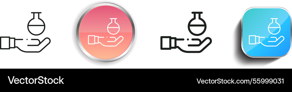 Laboratory icon thin linear regular and button vector image
