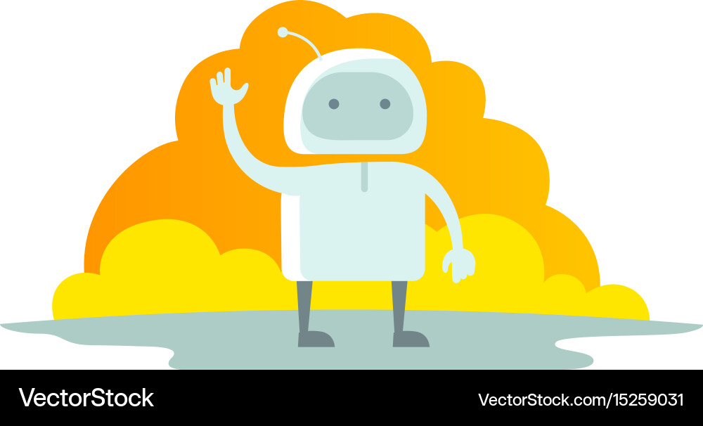 Waving Robot - Hello World Vector Image
