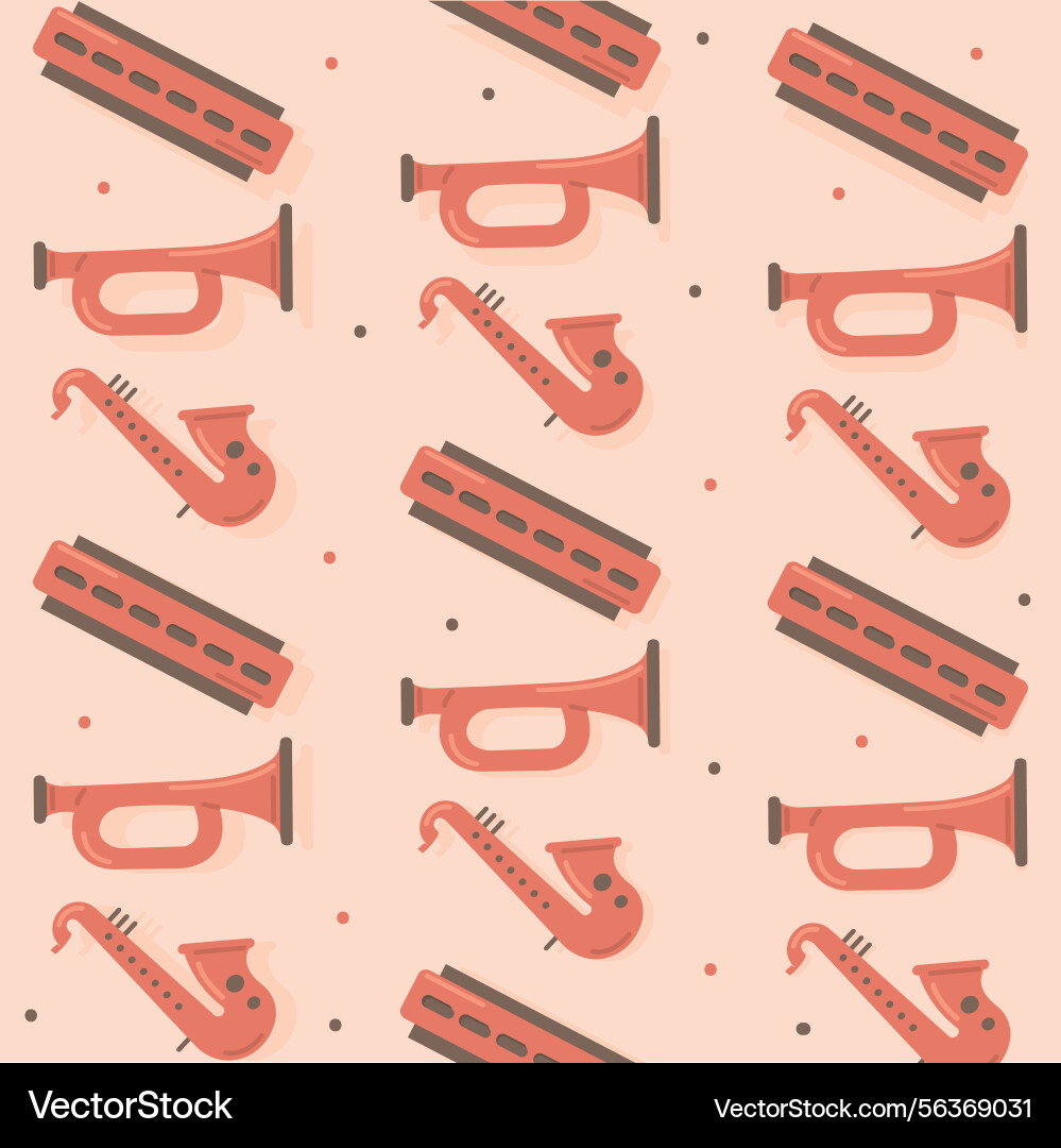Wind instruments pattern Vector Image