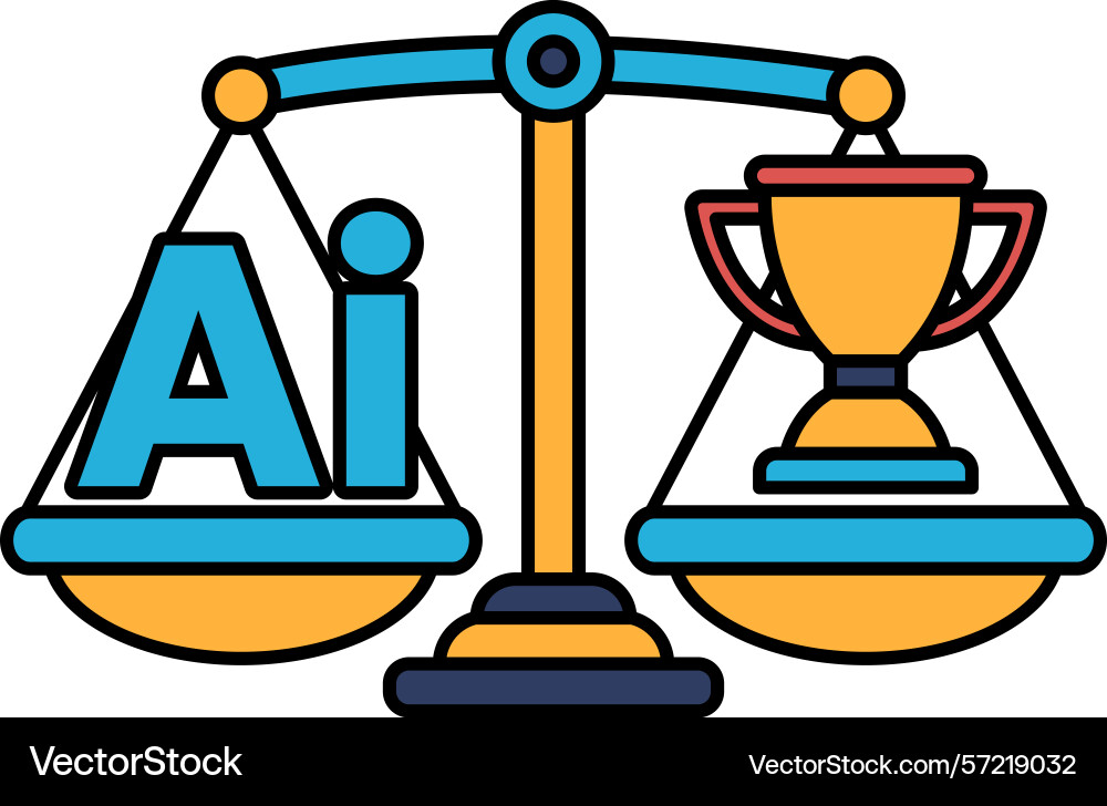 A scale with the letters ai on one side A scale with the letters ai on one side vector image