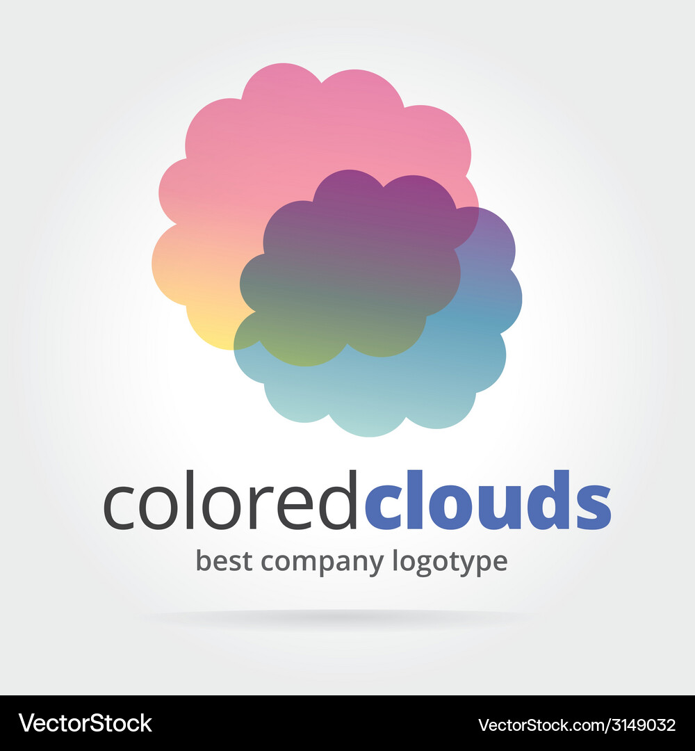 Abstract logotype with two clouds isolated Vector Image