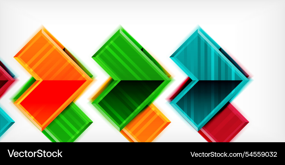 Arrow symbols created with 3d effects and line Arrow symbols created with 3d effects and line Vector Image
