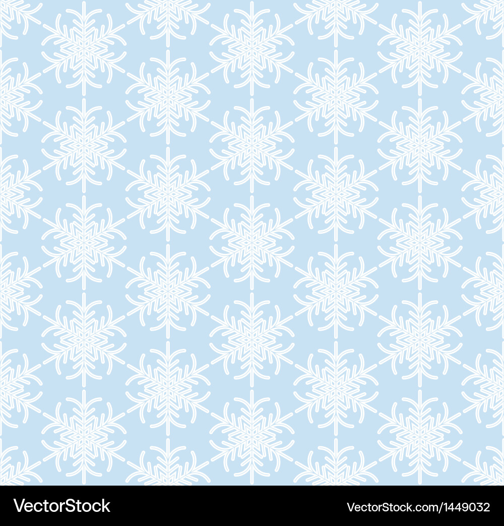 Blue Snowflake Winter Pattern vector image