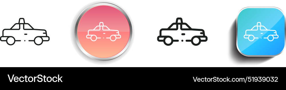 Cab icon thin linear regular and button style Cab icon thin linear regular and button style vector image