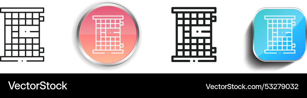 Detention icon thin linear regular and button Vector Image