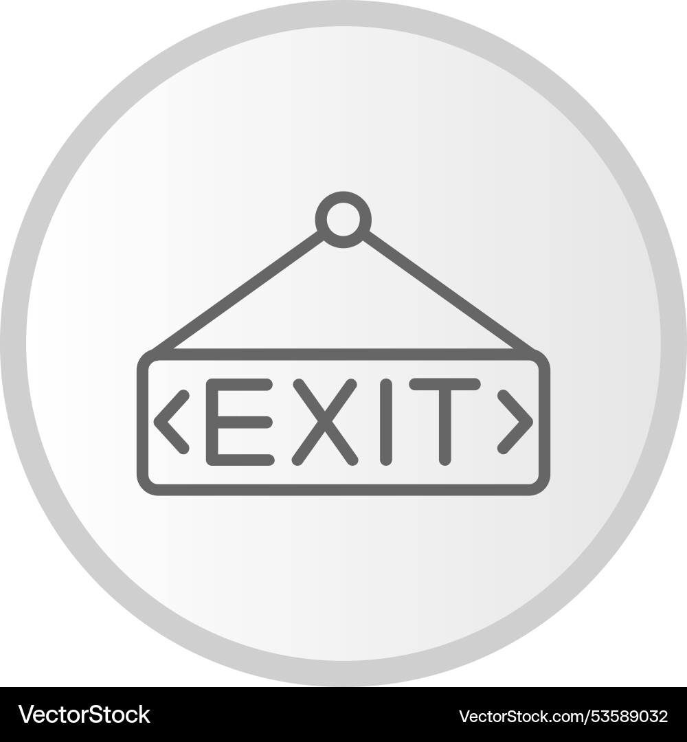 Exit line circle grey icon Vector Image