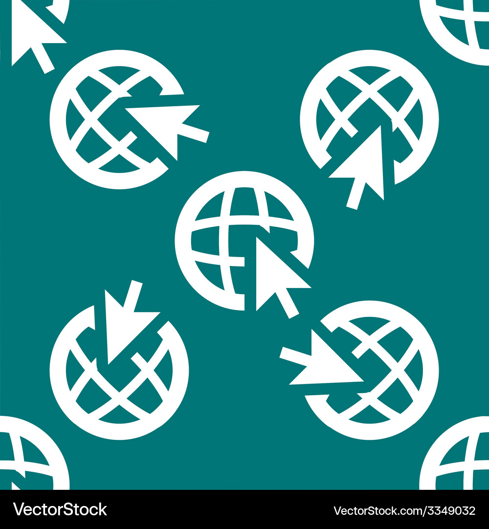 Globe web icon flat design seamless pattern Vector Image