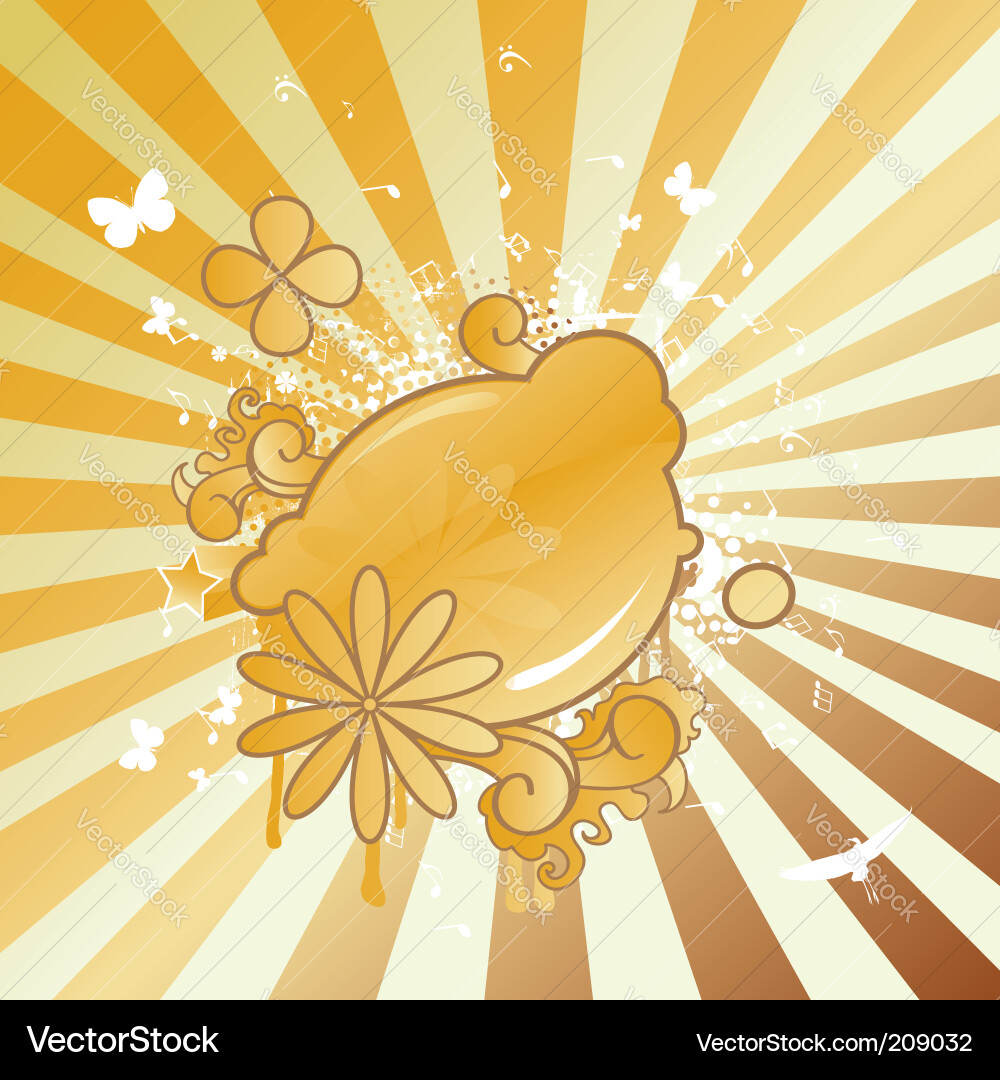 Golden Psychedelic Party Background Vector Image
