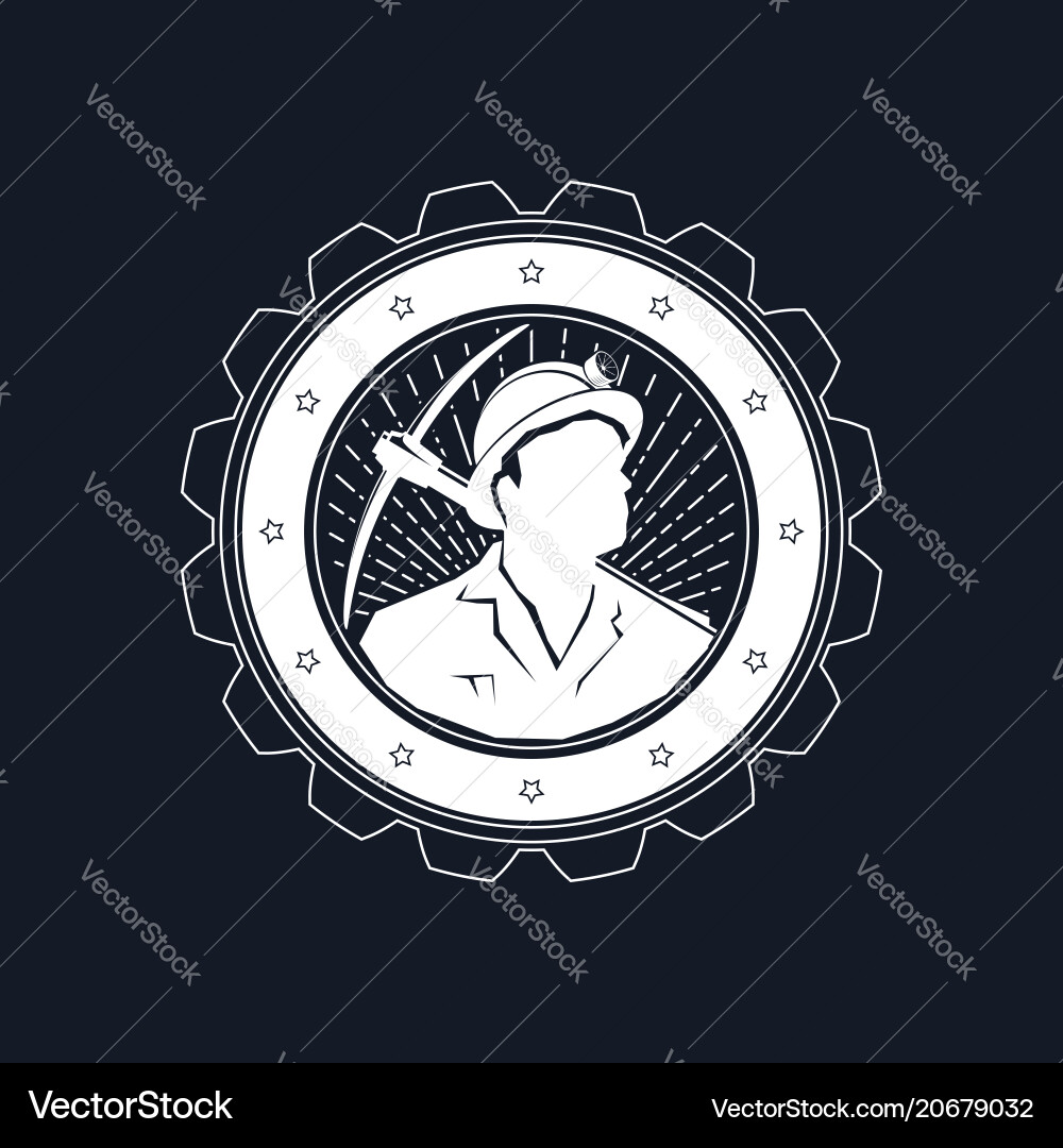 Miner with Pickaxe - Mining Concept Vector Image