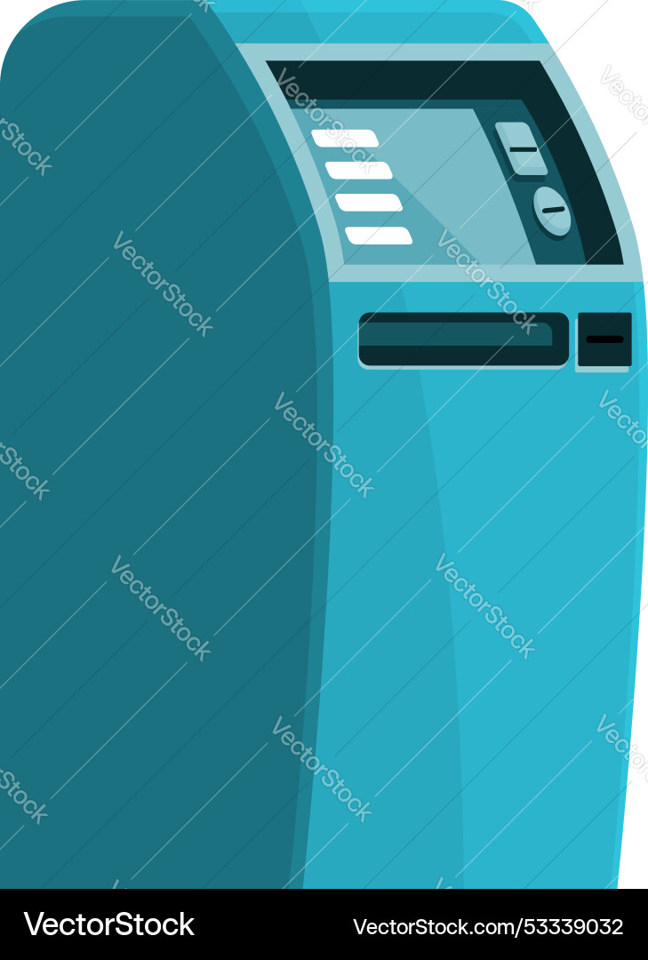 Modern atm machine displaying processing payment vector image