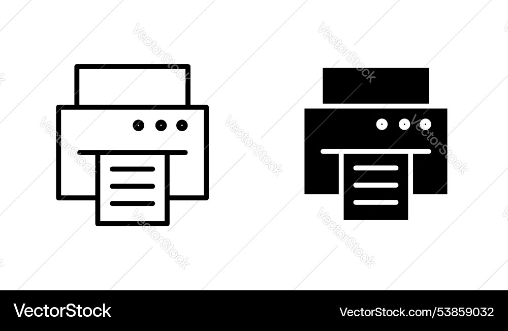Print button icon set Vector Image