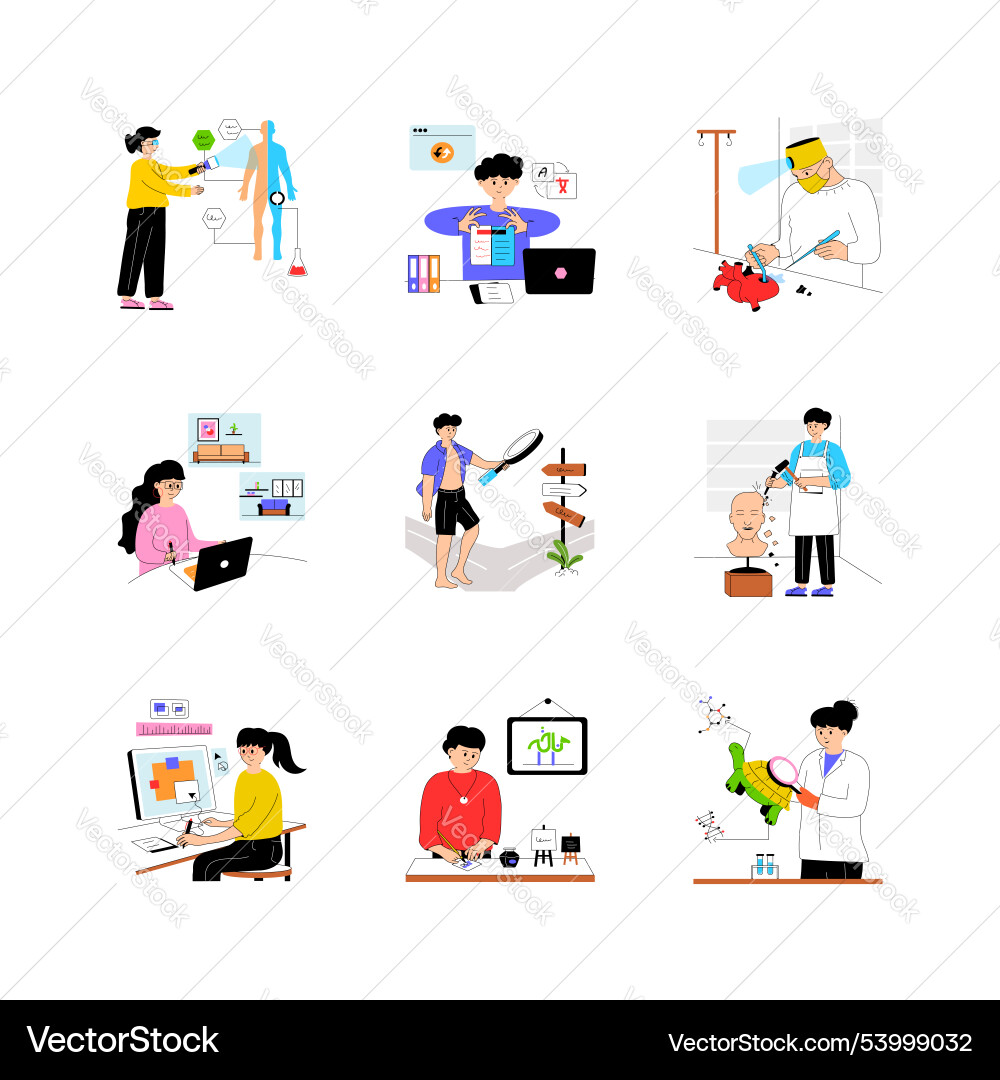 Professions and characters in modern design style Vector Image